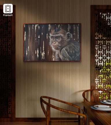 Reproduction certifiée et numérotée de l’œuvre Gold Monkey d’Anne Marguet
