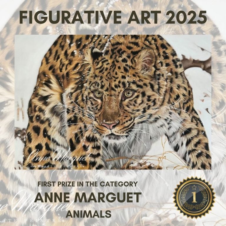 1st Prize – Catégorie Animal, œuvre À l’affût – Figurative Art 2025 Certificat du 1er prix dans la catégorie Animal pour l’œuvre À l’affût, pastel figuratif primé en 2025 par ArtCertificate.
