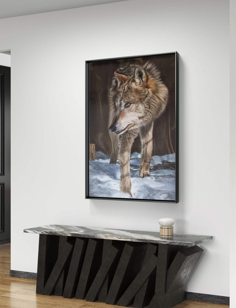 "Prudence" exposé dans un décor contemporain Mise en situation du tableau "Prudence", exposé dans un interieur moderne. "Prudence" apporte force et présence à l'espace.