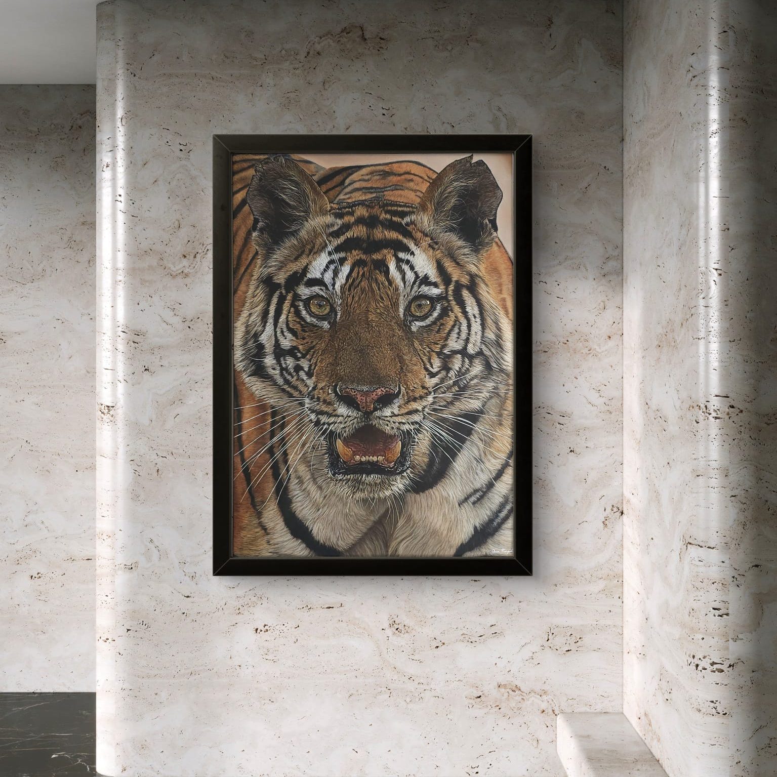 Tableau-tigre- du-bengale-peinture-acrylique-exposition-galerie